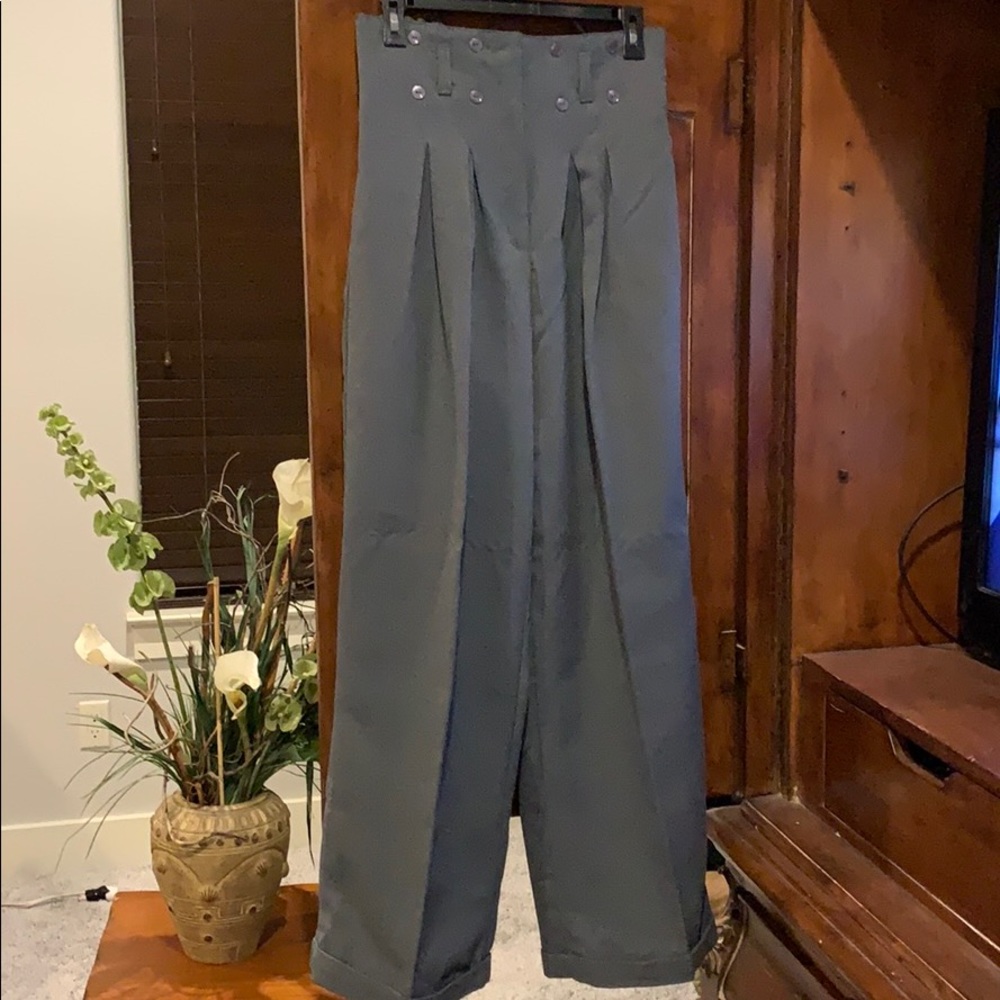 Vintage Apostrophe High Waisted -Wide Leg Pants